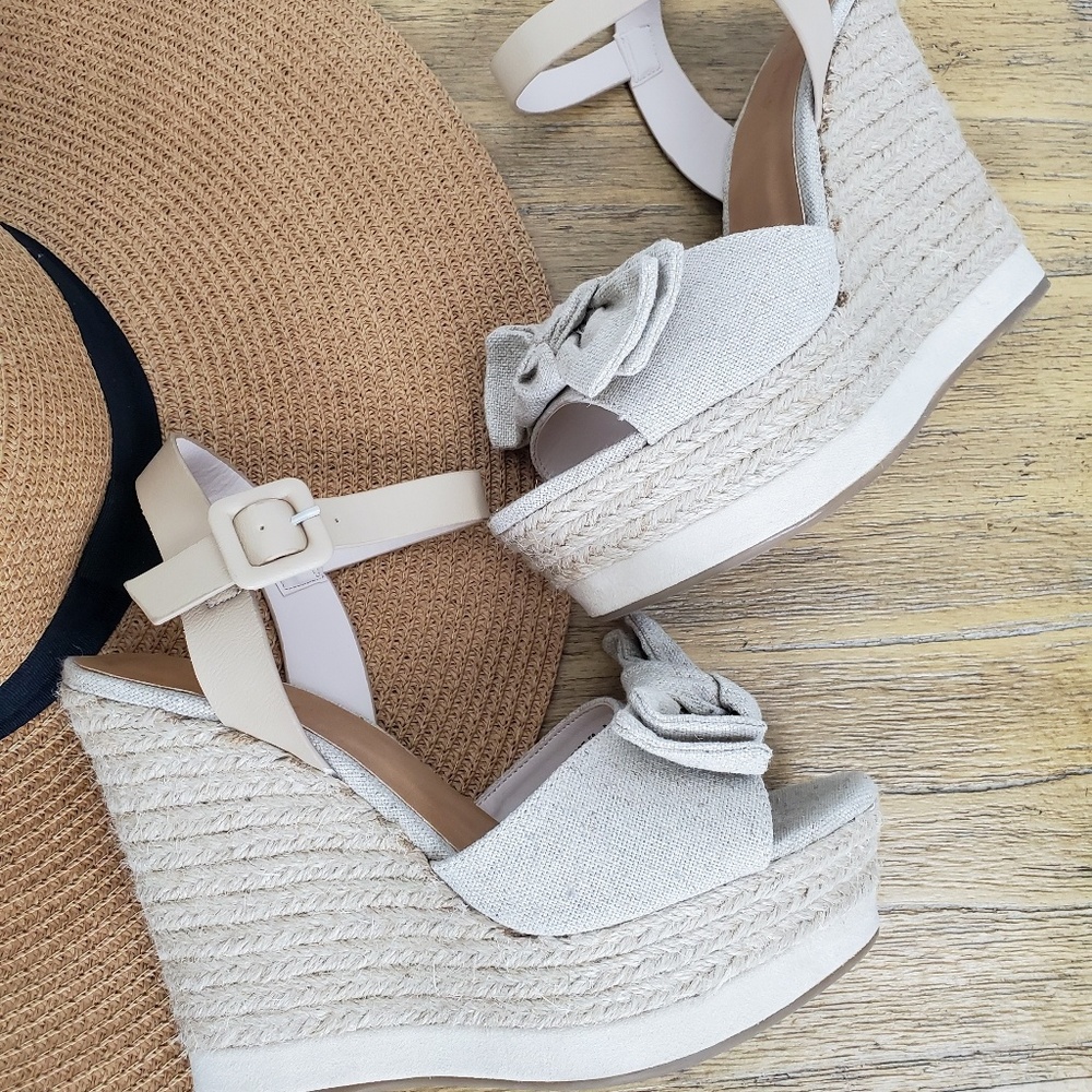 Vintage Flair Espadrille Wedge- Cream